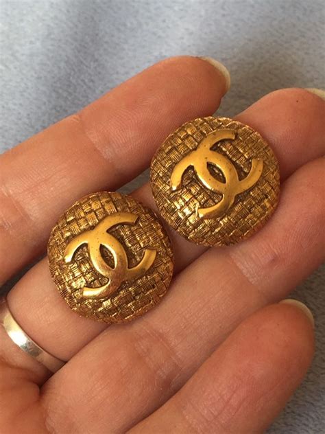 chanel vintage clip on earrings square|authentic Vintage Chanel earrings.